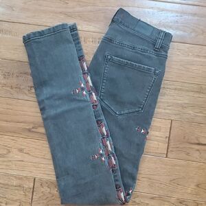 BDG High Rise Cigarette Weatern Aztec Ankle Skinny Jeans